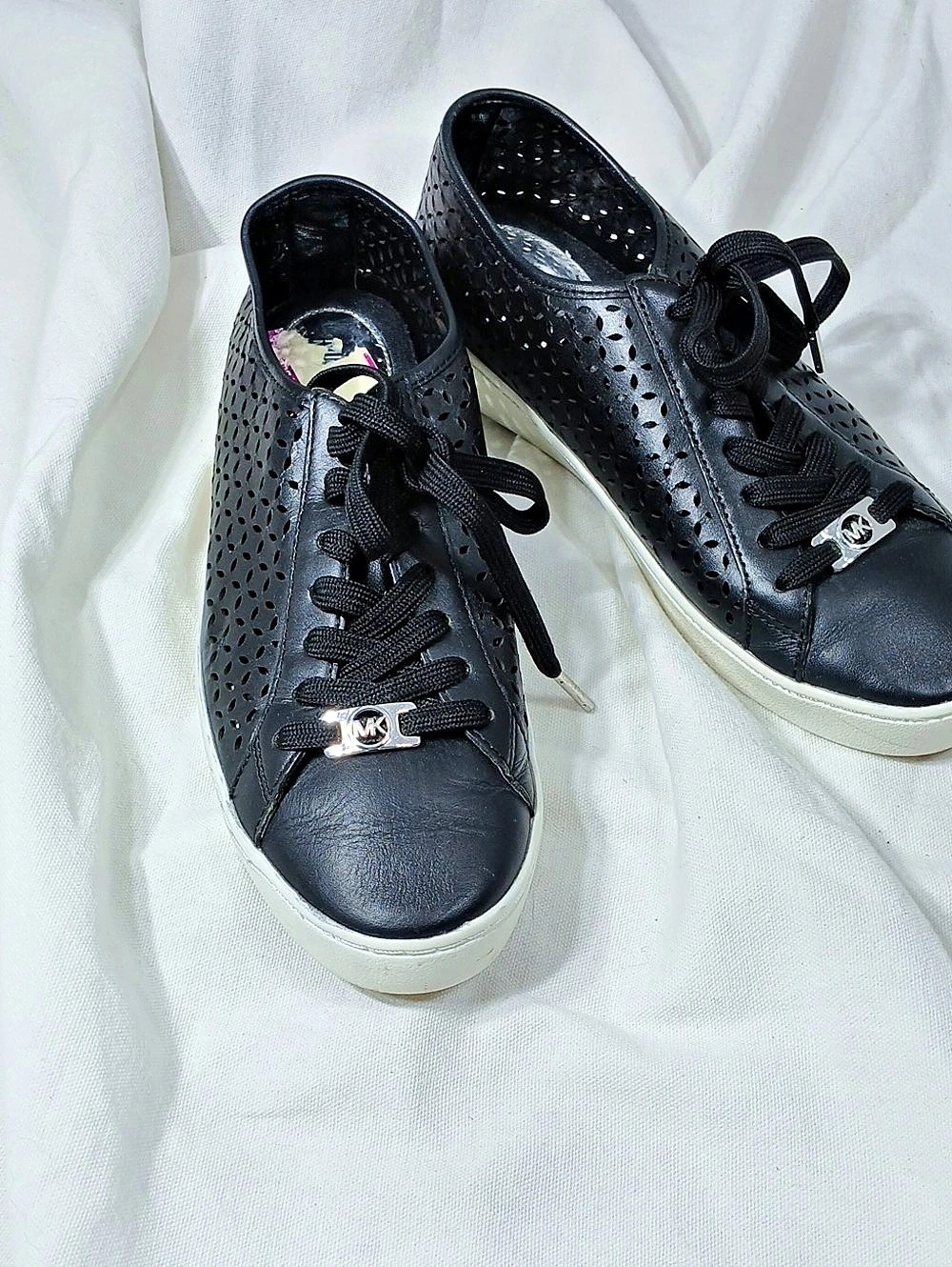 Michael Kors Perforated Leather Sneakers in Black